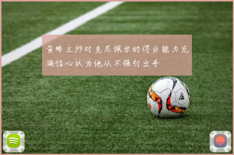 黄蜂主帅对克尼佩尔的得分能力充满信心认为他从不强行出手